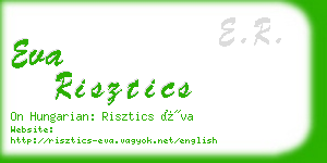 eva risztics business card